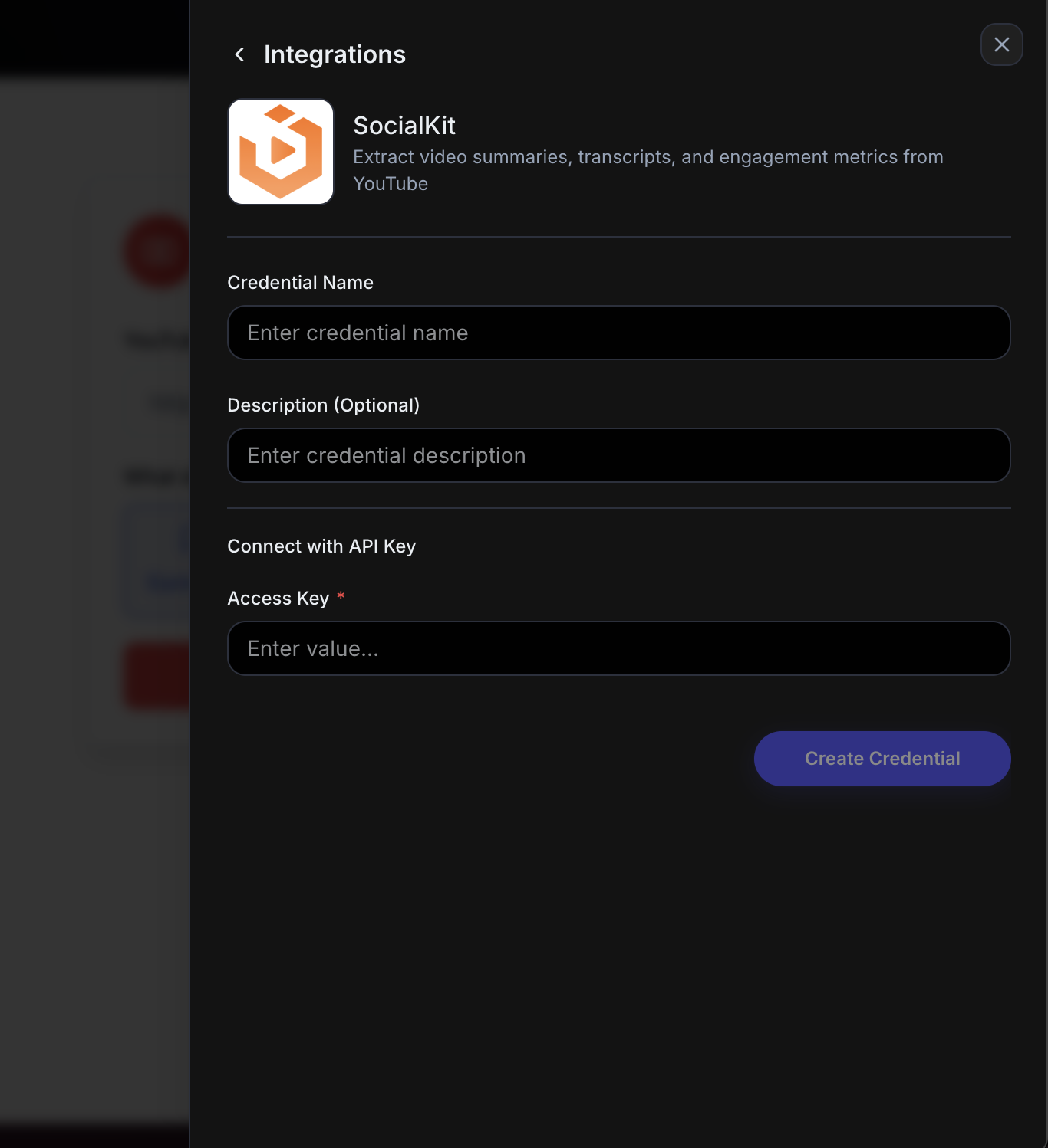 Embeddable SocialKit integration settings